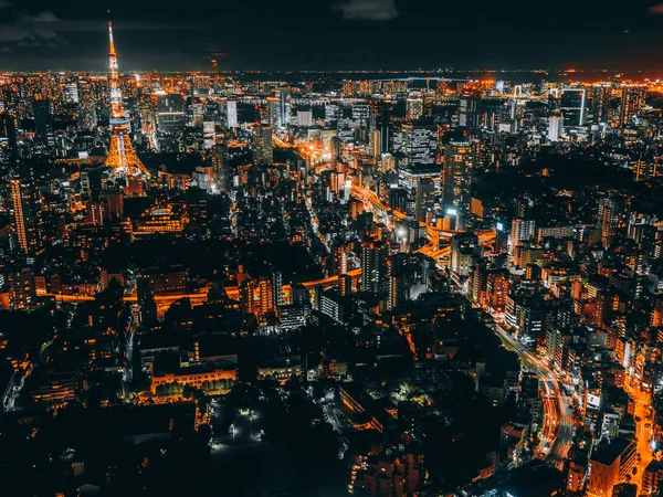 Krásné Město Architekturou Budovou Tokyo Město Japonsko Noci — Stock fotografie