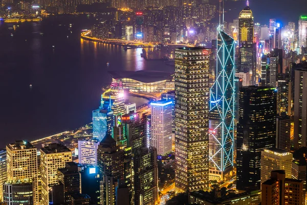 Bela Arquitetura Edifício Exterior Paisagem Urbana Hong Kong Cidade Skyline — Fotografia de Stock