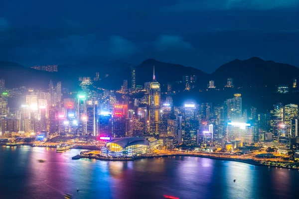 Schöne Architektur Gebäude Außen Stadtbild Von Hongkong Stadt Skyline Bei — Stockfoto