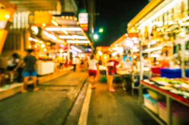 Hua hin gece Pazar sokak için arka plan bulanıklık
