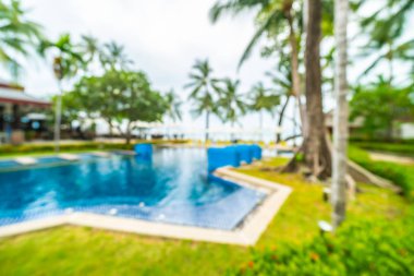 Seyahat ve tatil için güzel otel resort ve yüzme havuzu arka plan bulanıklık