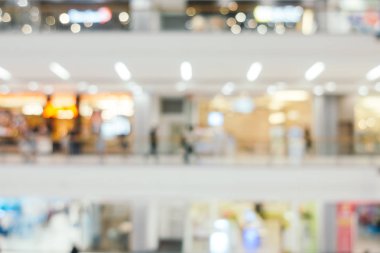 Arkaplan için mağaza içi soyut bulanıklık ve odaklanmış alışveriş merkezi