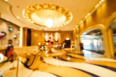 Soyut bulanıklık ve ufuk otel lobi lounge iç arka planı için