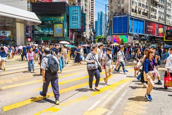 Hongkong Čína Září 2018 Krásnou Architekturu Budova Spoustou Lidí Dopravy — Stock fotografie