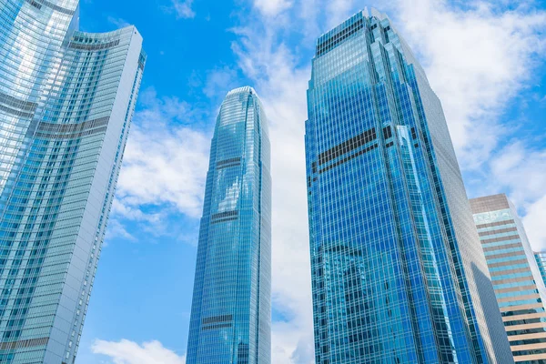 Krásná Architektura Kancelářská Budova Vnější Mrakodrap Městě Hong Kong Pozadí — Stock fotografie