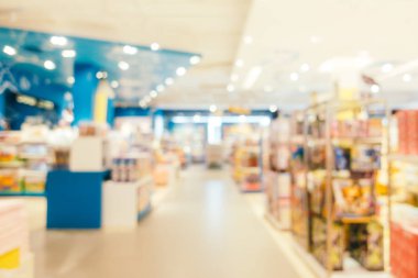 Bulanıklık bokeh ve ufuk alışveriş merkezi Mağazası iç arka planı için