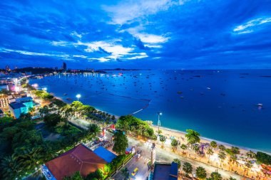 Pattaya City Tayland gece güzel mimari