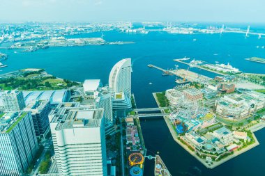 Güzel dış yapı ve Mimarlık Yokohama şehir manzarası Japonya