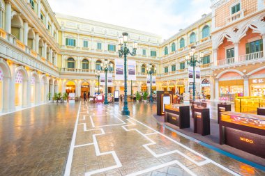 Macau, Çin - 8 Eylül 2018: Venedik m dönüm noktası olan