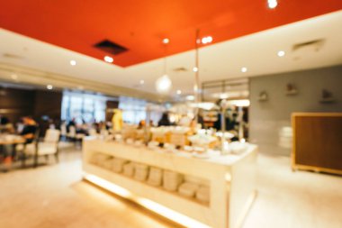 Soyut bulanıklık ve ufuk kahvaltı büfesi otel restoran ve kafe Cafe iç arka planı için