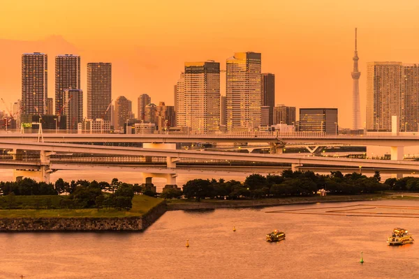 Hermosa Arquitectura Edificio Paisaje Urbano Ciudad Tokyo Con Puente Del —  Fotos de Stock