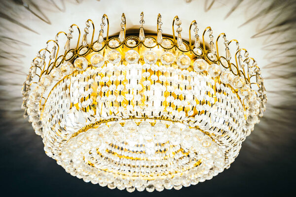 Beautiful luxury crystal chandelier decoration interior of room