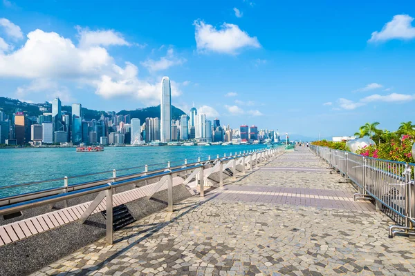 Hermoso Edificio Arquitectura Exterior Paisaje Urbano Hong Kong Horizonte Ciudad —  Fotos de Stock