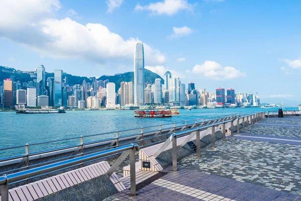 Beautiful Architecture Building Exterior Cityscape Hong Kong City Skyline Blue — Stock Photo, Image