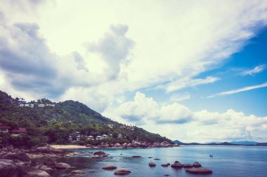 Güzel hava görünümünü deniz okyanus tatil ve Seyahat Tayland samui adasında