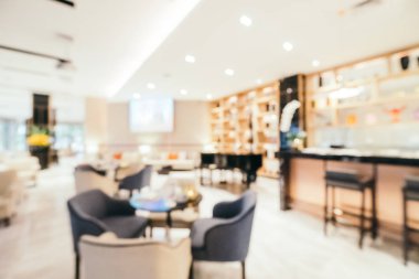 Özet olarak, arka plan için soyut bulanık ve odaksız otel ve lobi iç mekanı