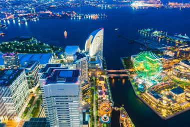 Güzel dış yapı ve Mimarlık Yokohama şehir manzarası Japonya