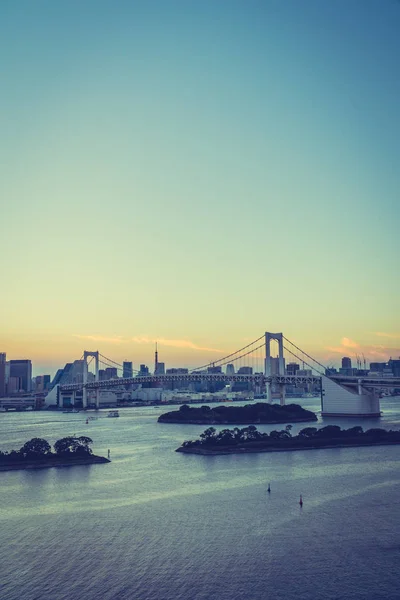 Prachtige Architectuur Cityscape Van Stad Tokio Met Regenboog Brug Gebouw — Stockfoto