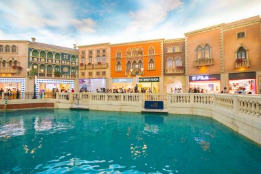 Macau, Çin - 8 Eylül 2018: Venedik m dönüm noktası olan