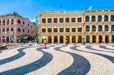 Çin, Macau macau şehir - 6 Eylül 2018 - güzel eski mimari yapı Arata kare çevresinde