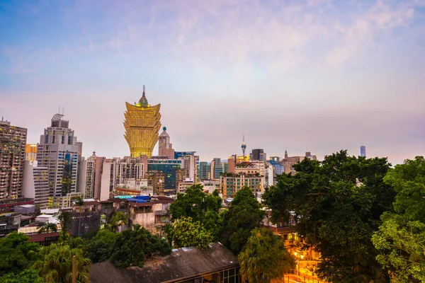 Beautiful Architecture Building Cityscape Macau City Twilight Night — Stock Photo, Image