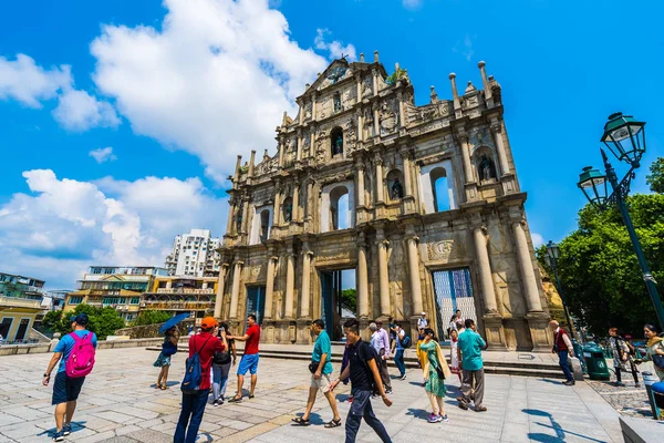 Kina Macau September 2018 Vacker Gammal Arkitektur Byggnad Med Ruin — Stockfoto