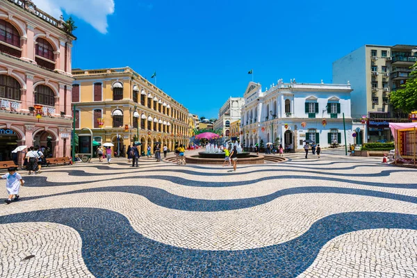 China Macau Setembro 2018 Edifício Arquitetura Antiga Bonita Torno Praça — Fotografia de Stock