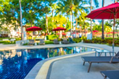 Soyut bulanıklık ve ufuk güzel açık yüzme havuzunda otel ve tatil seyahat ve tatil için