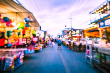 Hua hin gece Pazar sokak için arka plan bulanıklık