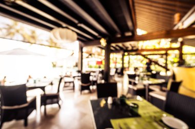 Arka plan için soyut bulanık restoran ve kafenin içi