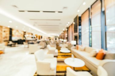 Özet olarak, arka plan için soyut bulanık ve odaksız otel ve lobi iç mekanı