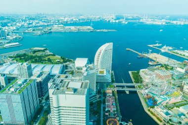 Güzel dış yapı ve Mimarlık Yokohama şehir manzarası Japonya