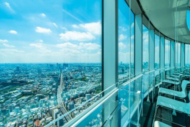 Tokyo şehri manzaralı Roppongi Gözlem Kulesi