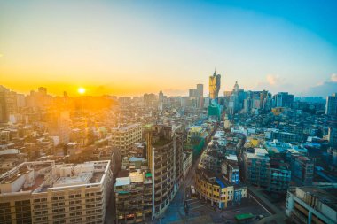 Bina Cityscape macau şehir manzarası güneş doğarken güzel mimari