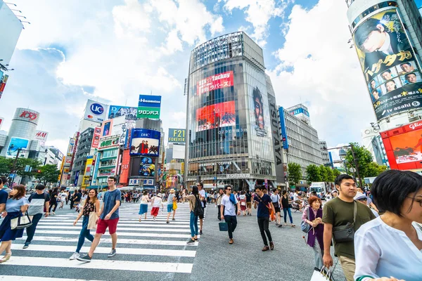 Tokio Japón Jul 2018 Intersección Cruce Shibuya Lugar Popular Emblemático —  Fotos de Stock