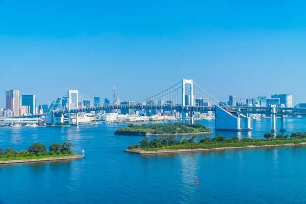 Vacker Arkitektur Byggnad Stadsbilden Tokyo Stad Med Regnbågsbron Japan — Stockfoto