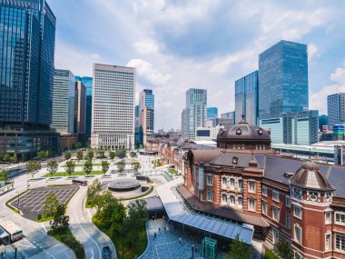 Mimari yapı ve tokyo İstasyonu tokyo şehir Japonya ile güzel cityscape