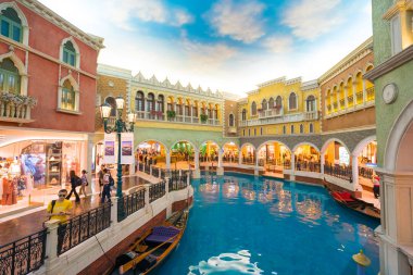 Macau, Çin - 8 Eylül 2018: Venedik m dönüm noktası olan