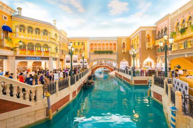 Macau, Çin - 8 Eylül 2018: Venedik m dönüm noktası olan