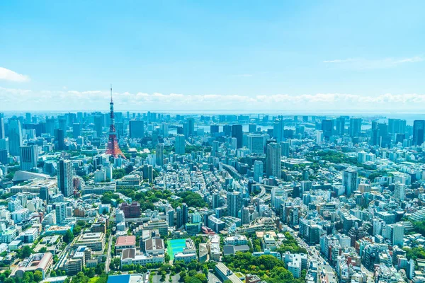 Krásná Architektura Budování Města Tokio Tokyo Tower Modré Obloze Japonsku — Stock fotografie