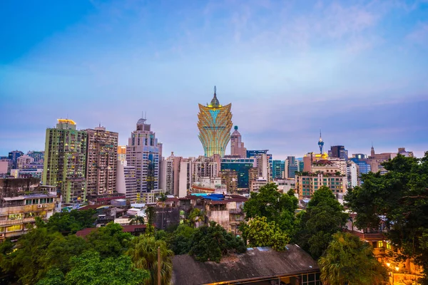 Beautiful Architecture Building Cityscape Macau City Twilight Night — Stock Photo, Image