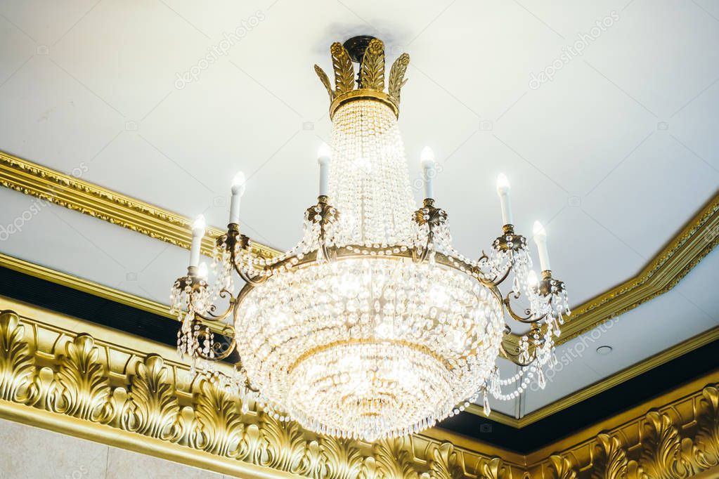 Beautiful luxury chandelier decoration interior of room