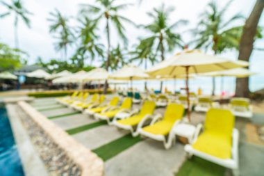 Seyahat ve tatil için güzel otel resort ve yüzme havuzu arka plan bulanıklık