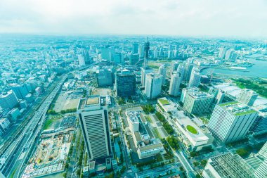 Güzel dış yapı ve Mimarlık Yokohama şehir manzarası Japonya