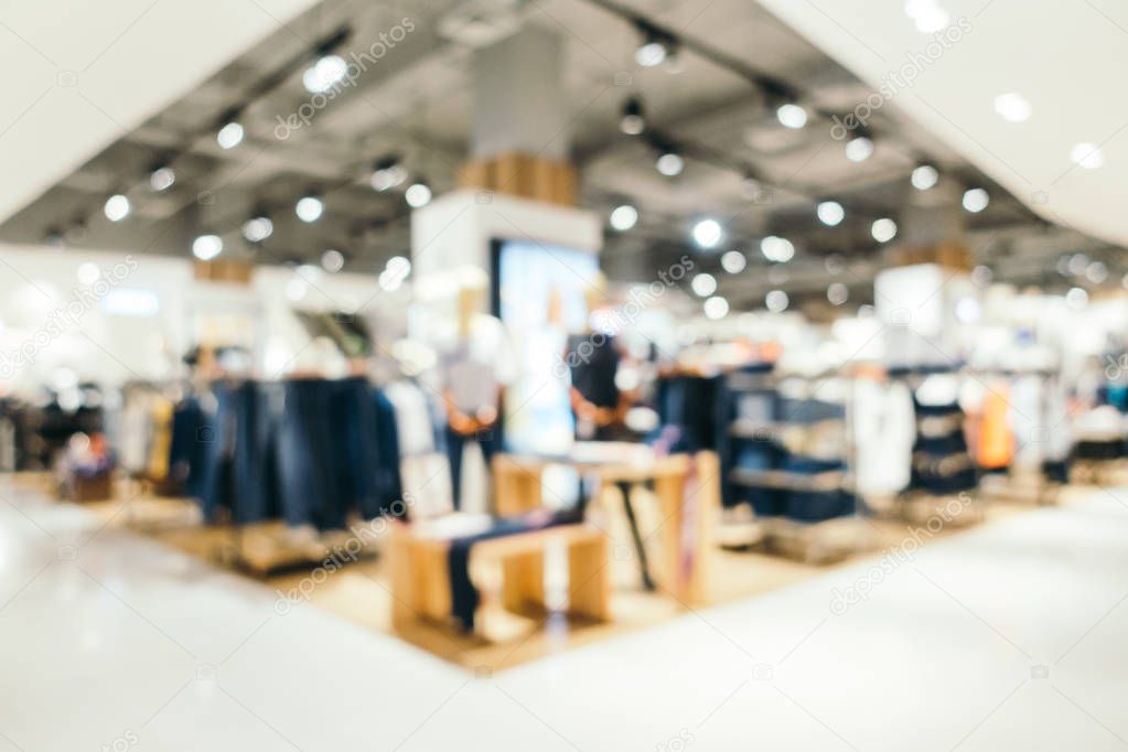 Abstract blur and defocused shopping mall of department store interior for background