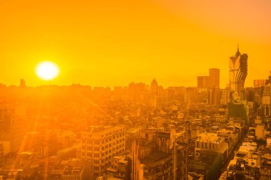 Bina Cityscape macau şehir manzarası güneş doğarken güzel mimari