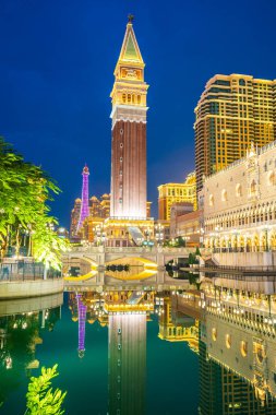 Venedik güzel mimari yapı ve diğer otel resort ve gece macau şehir casino