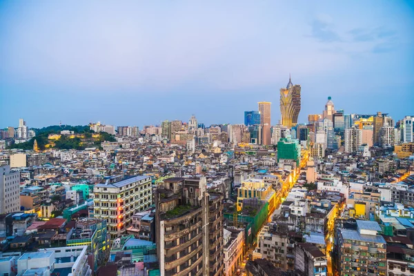 Beautiful Architecture Building Cityscape Macau City Skyline Night — Stock Photo, Image