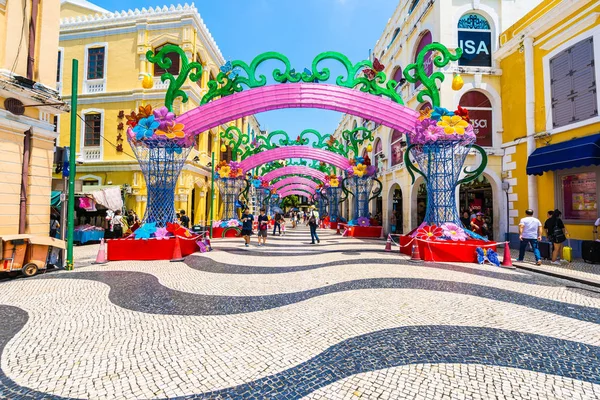 China Macau Setembro 2018 Edifício Arquitetura Antiga Bonita Torno Praça — Fotografia de Stock