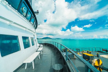 Koh Samui Adası, Tayland - 22 Mayıs 2018: Tayland Koh Samui Adası'na Seatran feribot taşıma yolcu Donsak iskele Surat Thani Eyaleti